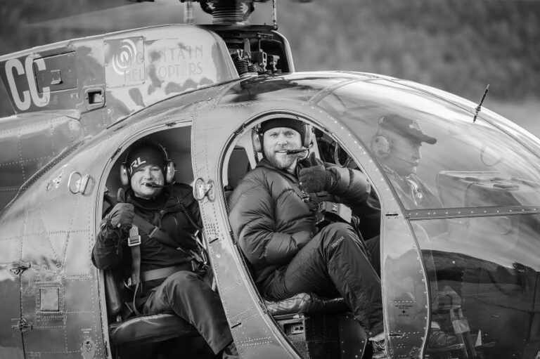 Scott Jon in a doors-off helicopter